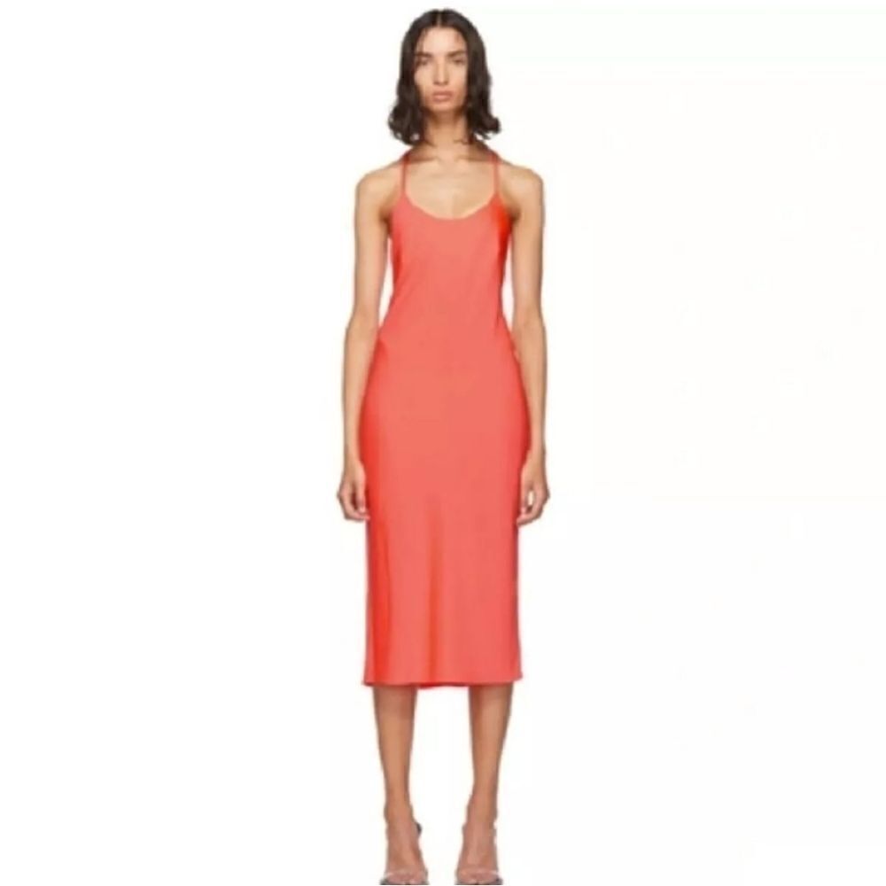 Alexander Wang.t Coral Pink Neon Midi Slip Dress Size Medium